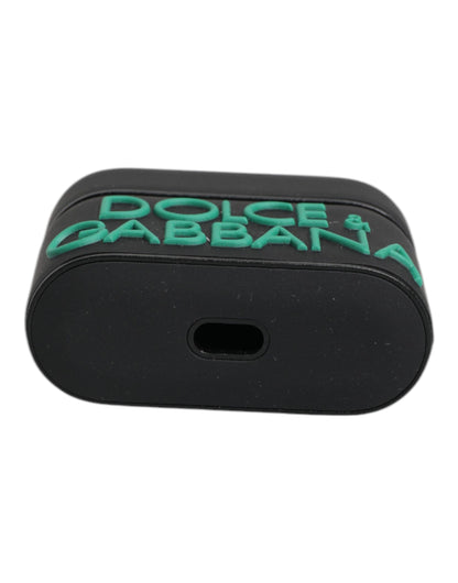 Black Orange Silicone Embossed Logo Airpods Case