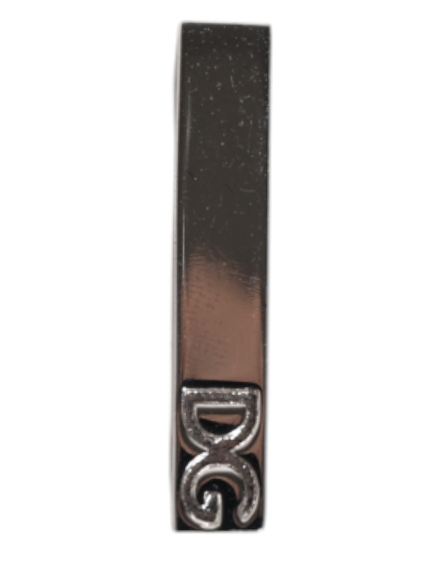 Silver Tone Brass Logo Branded Tie Clip Bar