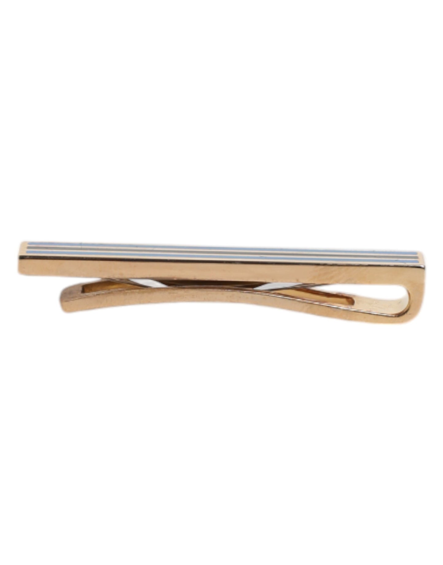 Gold Tone Brass Logo Branded Tie Clip Bar
