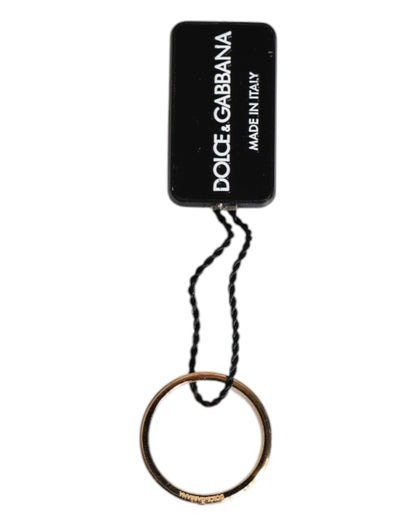 Gold Tone Brass Red Crystal DG Logo Ring