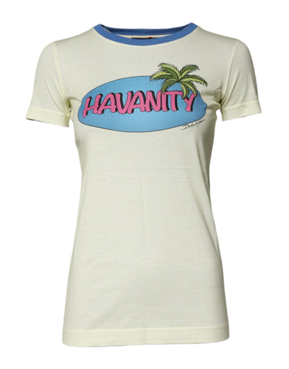 Light Yellow Cotton Short Sleeve T-shirt