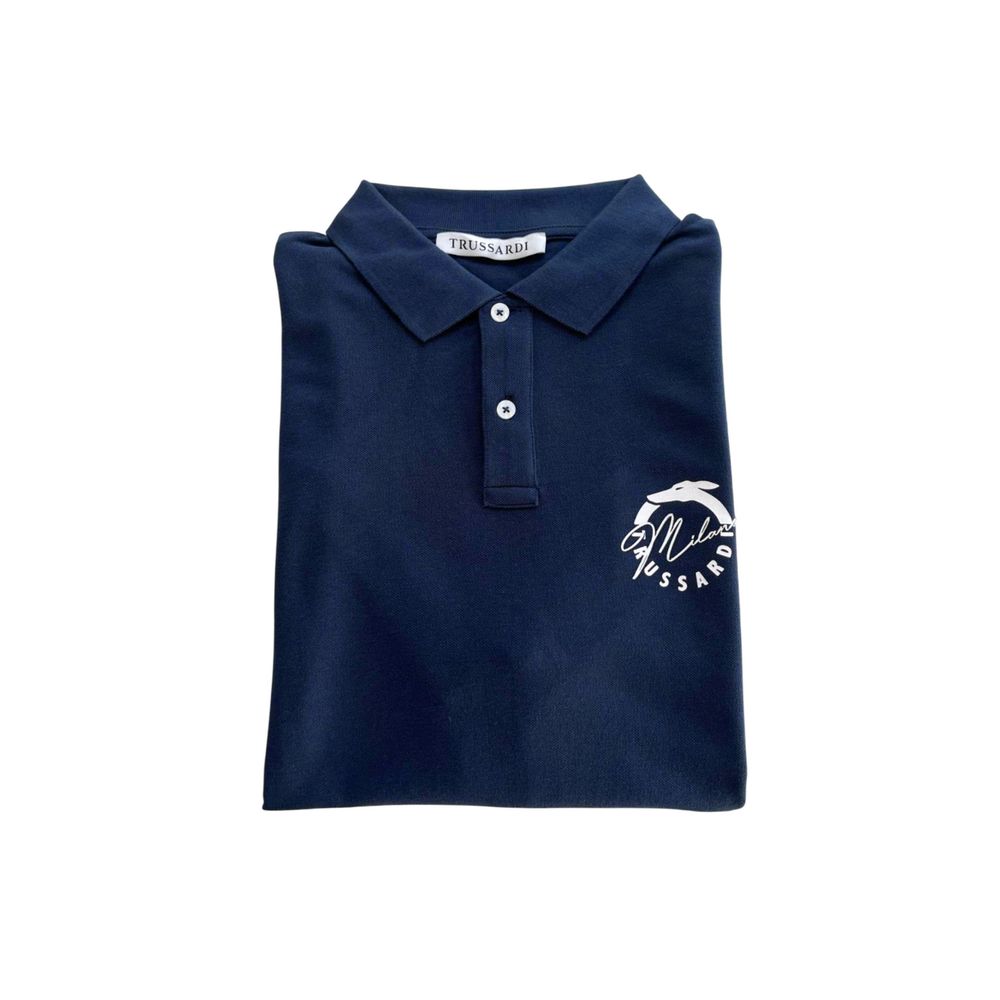Blue Cotton Polo Shirt