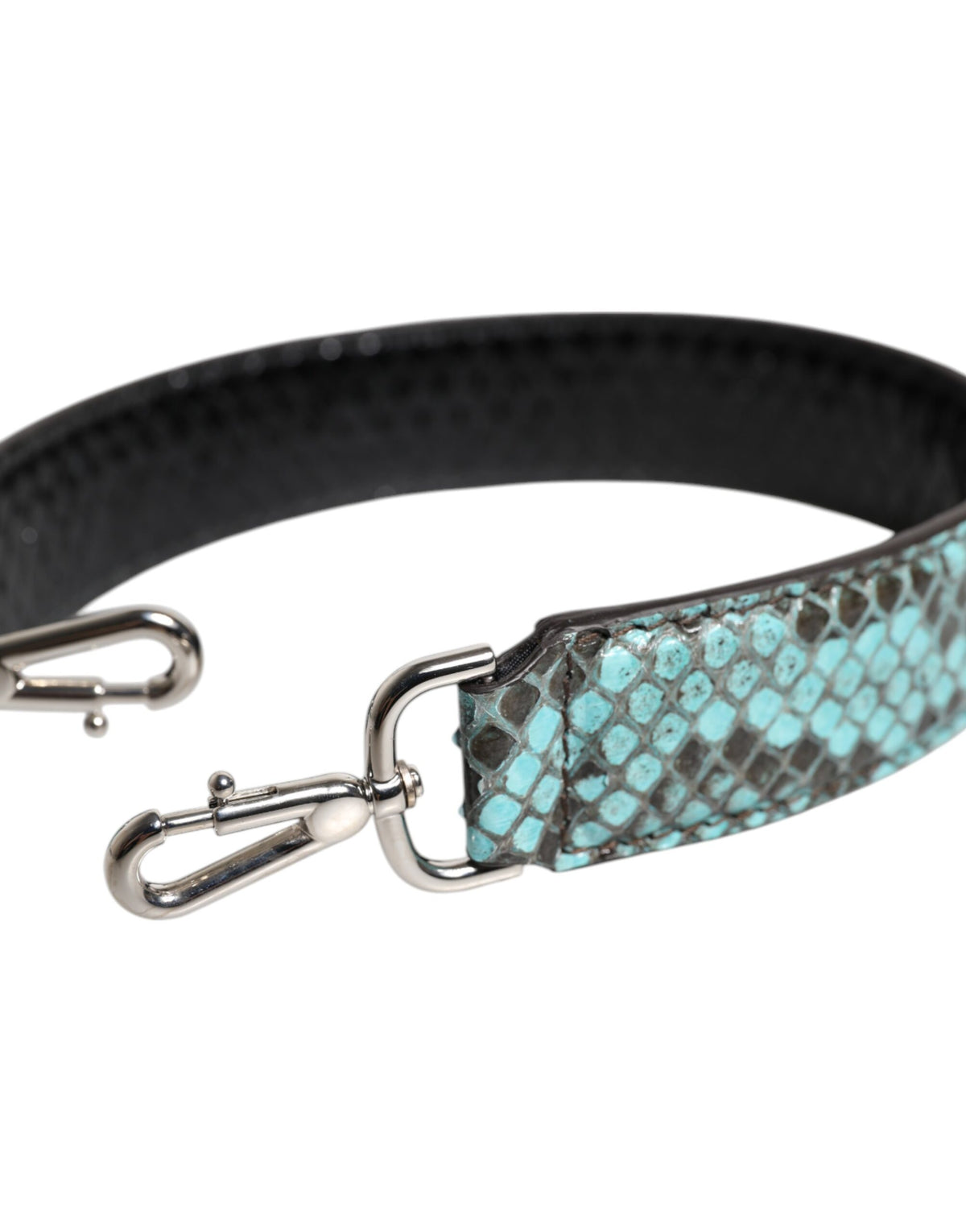 Black Blue Exotic Leather Bag Shoulder Strap