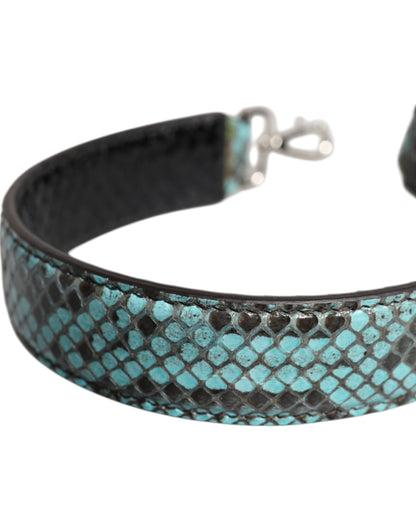 Black Blue Exotic Leather Bag Shoulder Strap