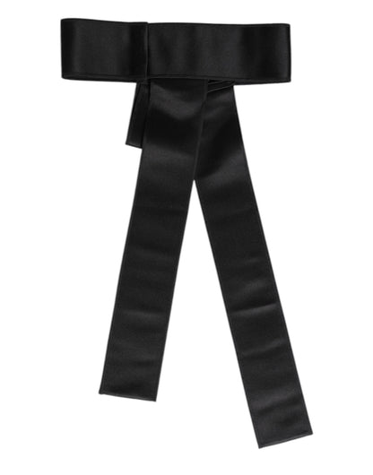 Black Satin Wide Waist Belt