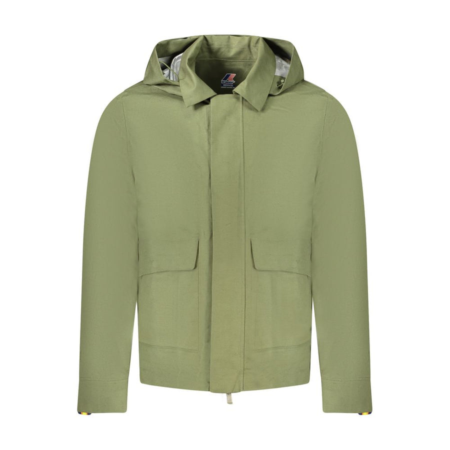 Green Cotton Men Jacket