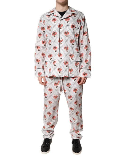 Multicolor Floral Print Cotton Pajama Set Sleepwear