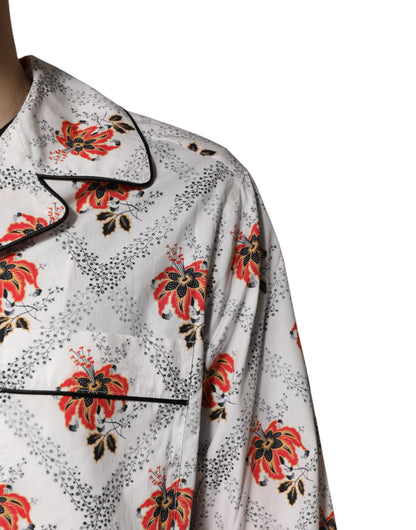 Multicolor Floral Print Cotton Pajama Set Sleepwear