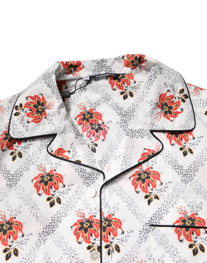 Multicolor Floral Print Cotton Pajama Set Sleepwear