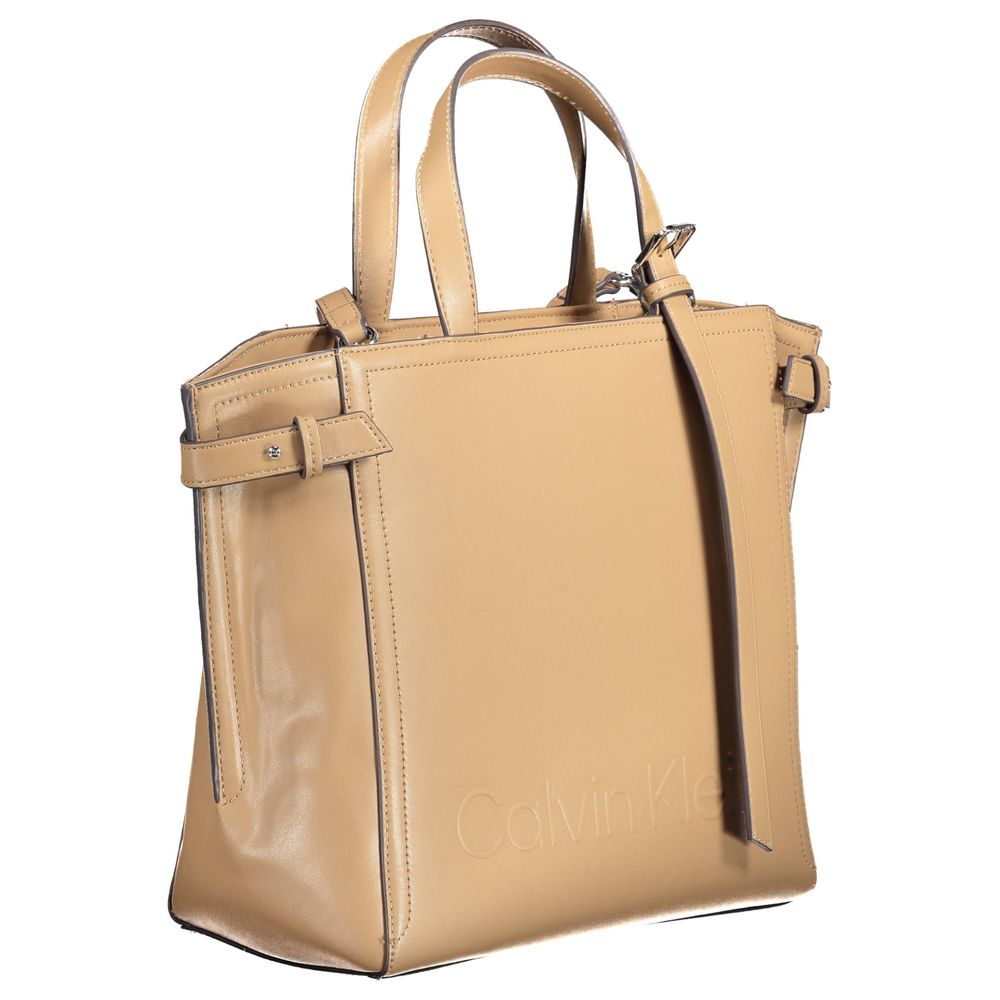 Brown Polyester Handbag