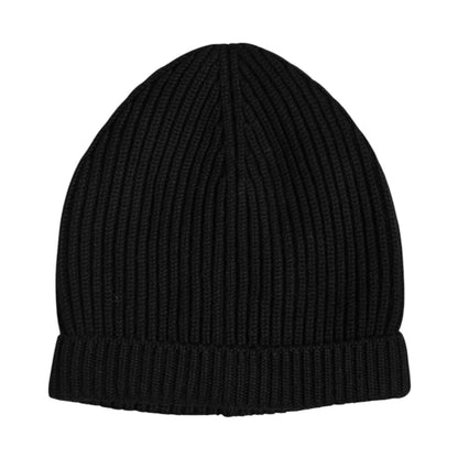 Black Cashmere Knitted Winter Beanie Hat