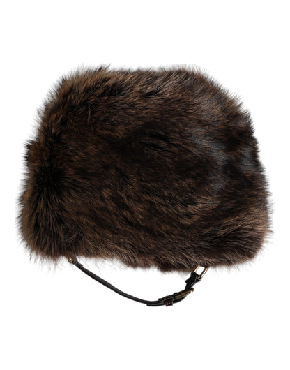 Brown Fur Women Bucket Hat