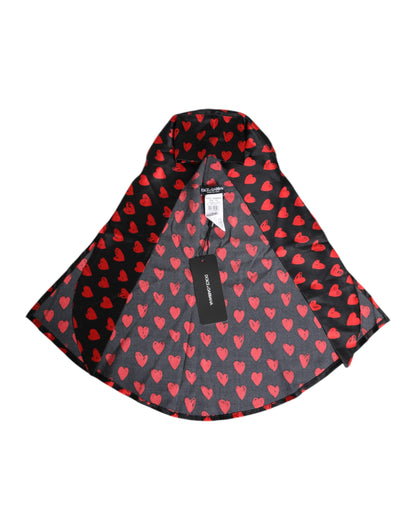 Black Red Hearts Polyester Hat