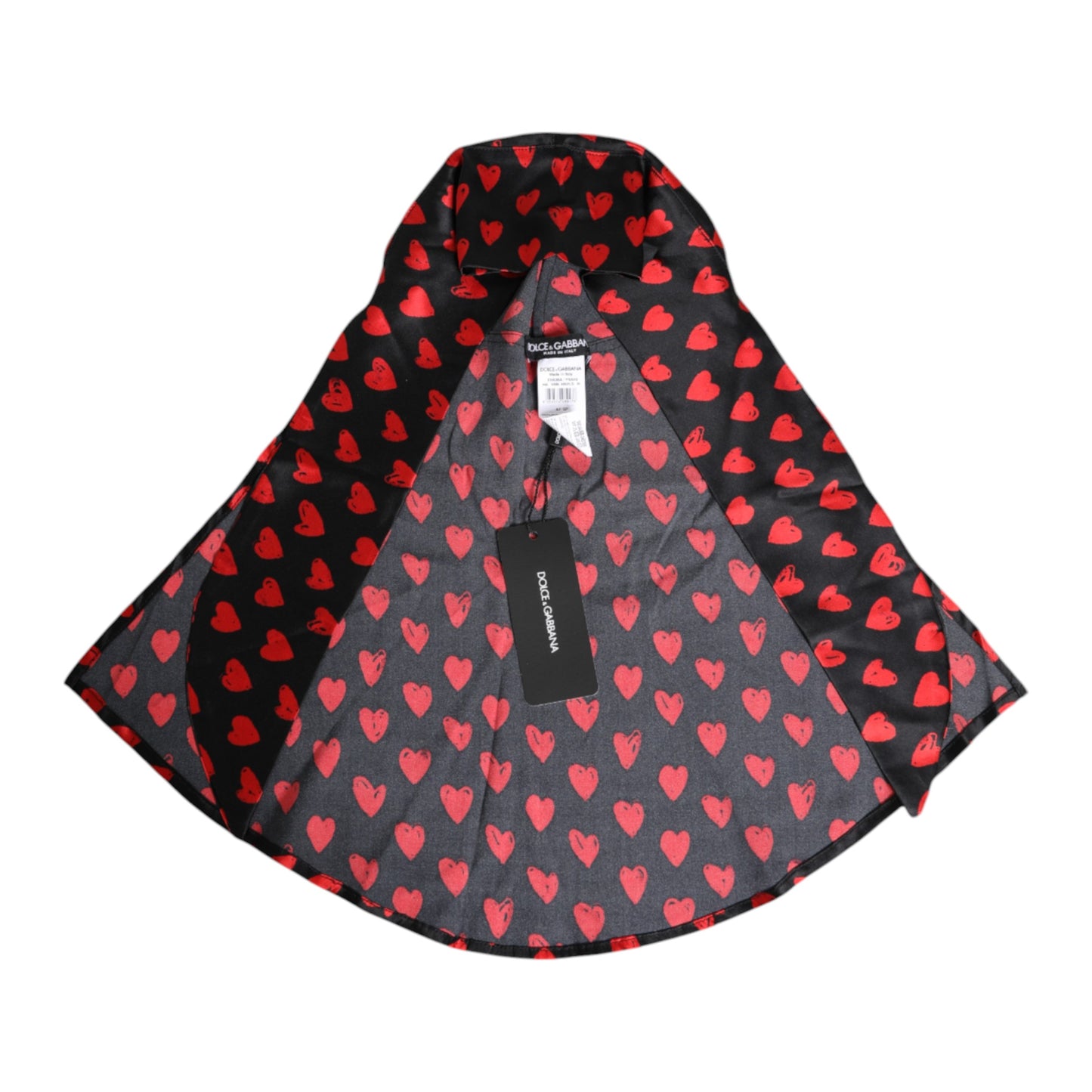 Black Red Hearts Polyester Hat