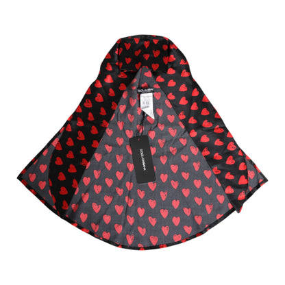 Black Red Hearts Polyester Hat