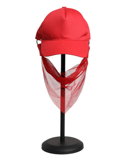 Red Cotton 6 Panels Women Baseball Cap