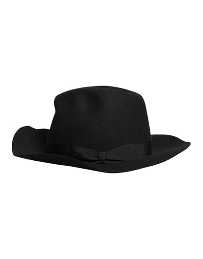 Black Wide Brim Trilby Fedora Hat