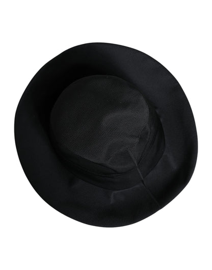 Black Cotton Wide Brim Fedora Hat