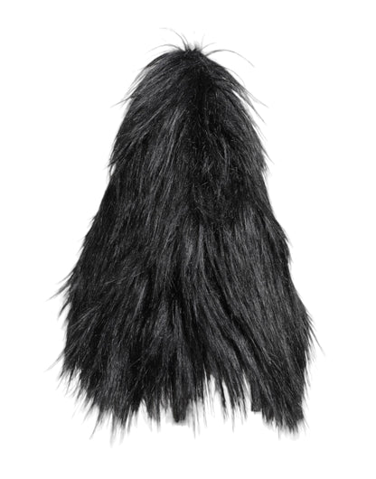 Black Acrylic Fur Womens Bucket Hat