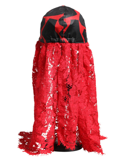 Red Black Lace Tulle Cotton Baseball Cap