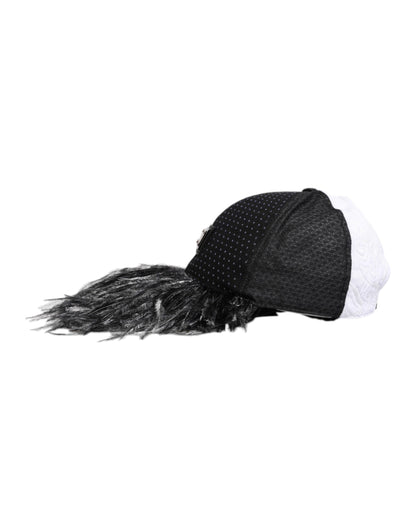 White Black Polka Dot Feathers Baseball Cap