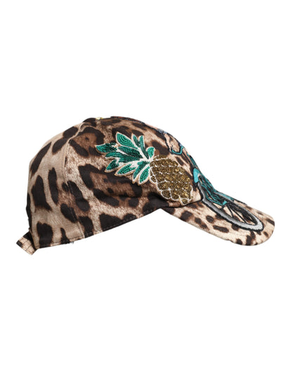 Brown Leopard Sequin Sicily Baseball Cap