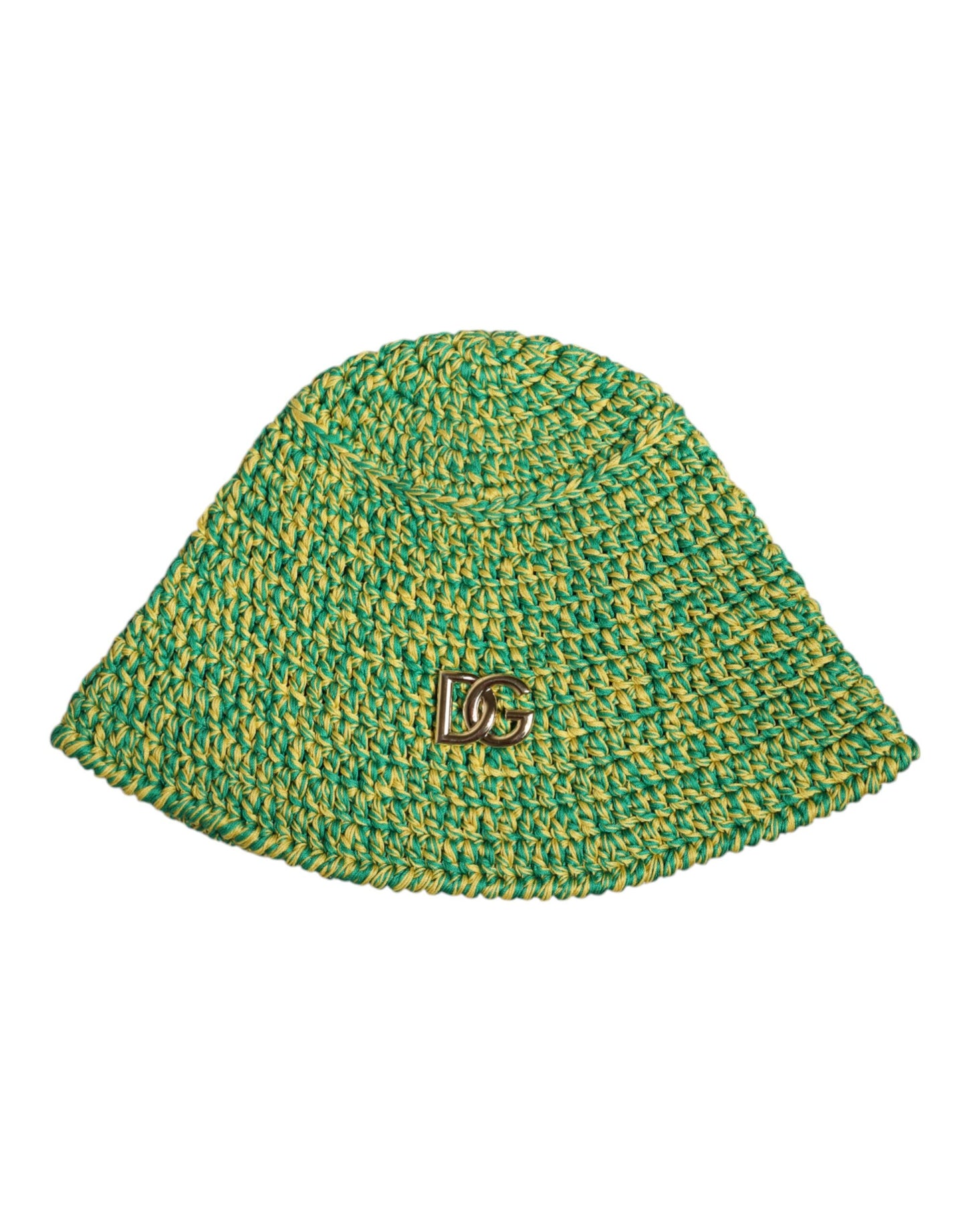 Green Cotton Crochet DG Logo Bucket Hat
