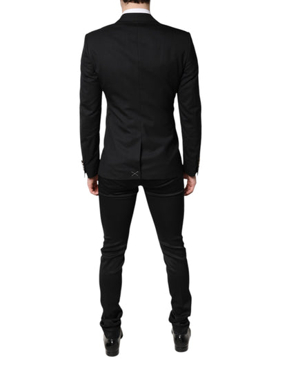 Black Single Breasted Formal Blazer with Vest