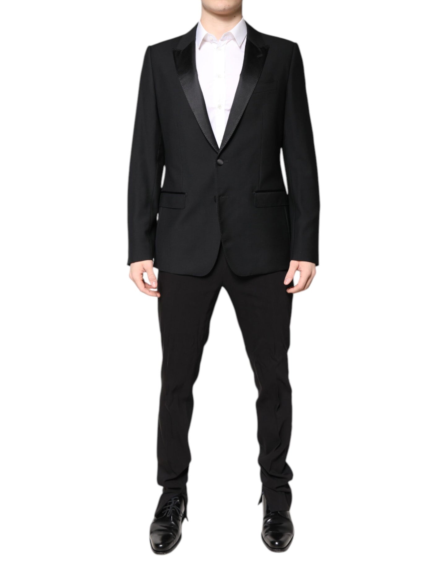 Black Wool Single Breasted Blazer Jacket