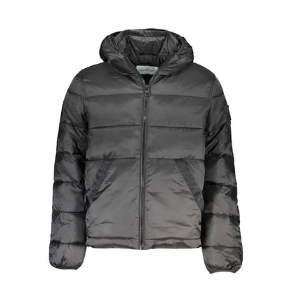Black Polyester Men Jacket