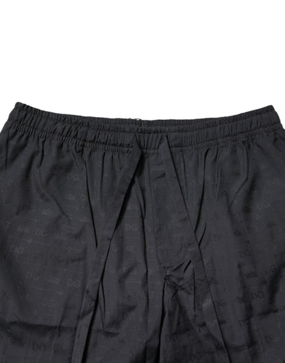 Black Cotton Men Pajama Set Sleepwear
