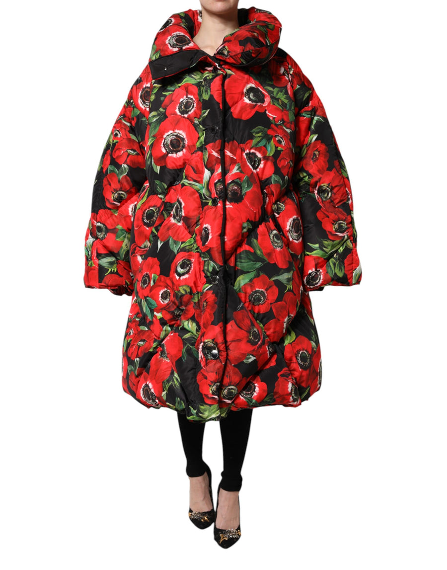Multicolor Floral Full Zip Padded Jacket