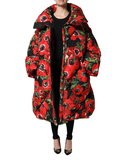 Multicolor Floral Full Zip Padded Jacket