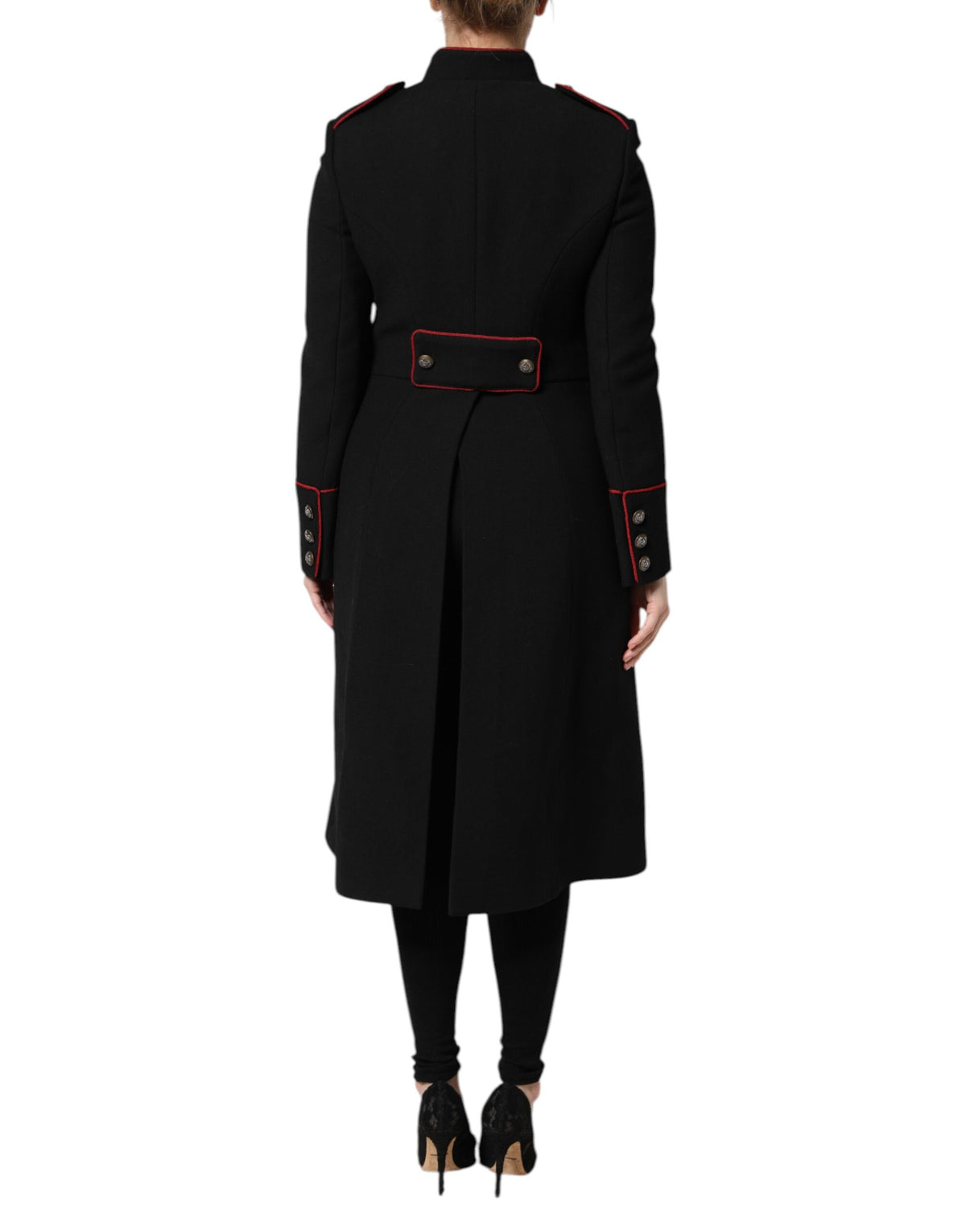 Black Wool Single Breasted Trench Coat Jacket
