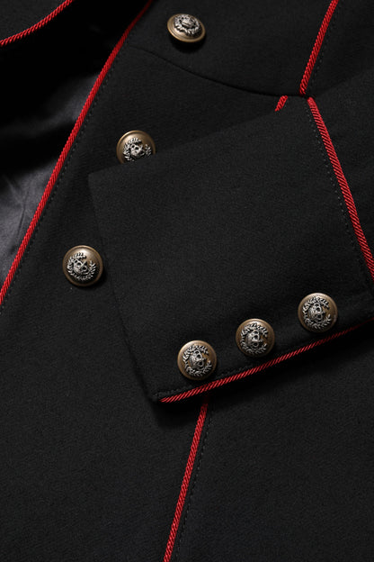 Black Wool Single Breasted Trench Coat Jacket