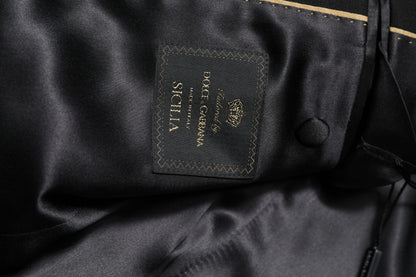 Black SICILIA CrystalEmbellished Coat Blazer