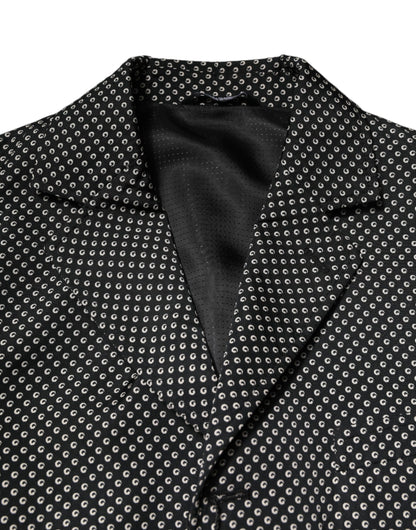 Dark Gray White Patterned Men Suit Coat Blazer