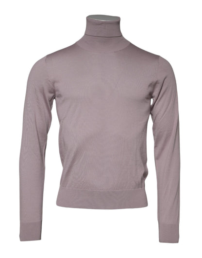 Brown Cashmere Knitted Men Pullover Sweater