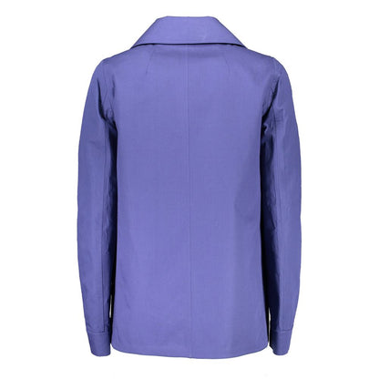 Blue Cotton Women Coat Jacket