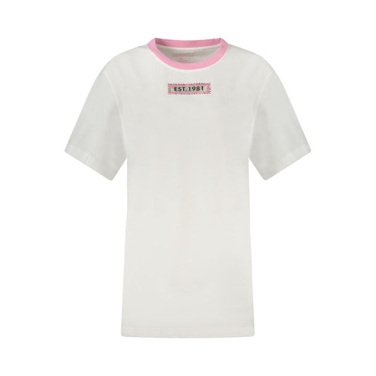 White Cotton Women T-Shirt