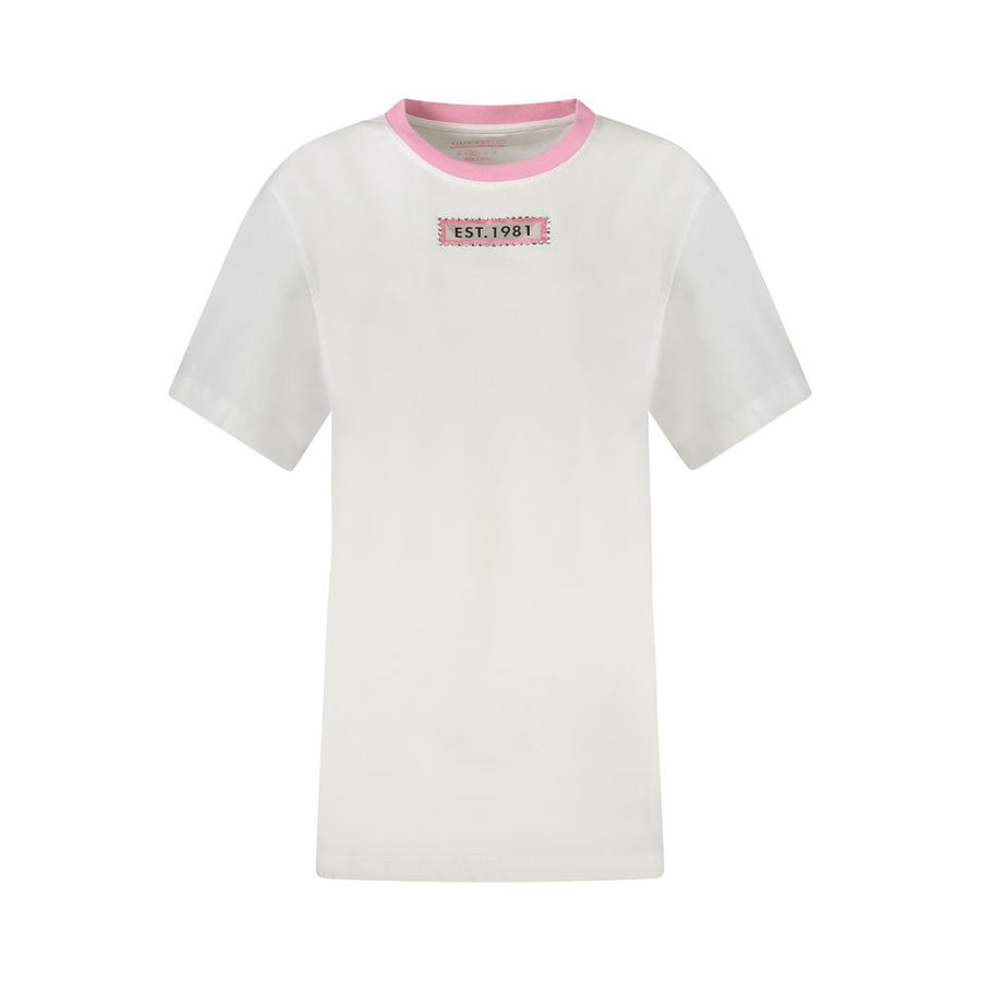 White Cotton Women T-Shirt