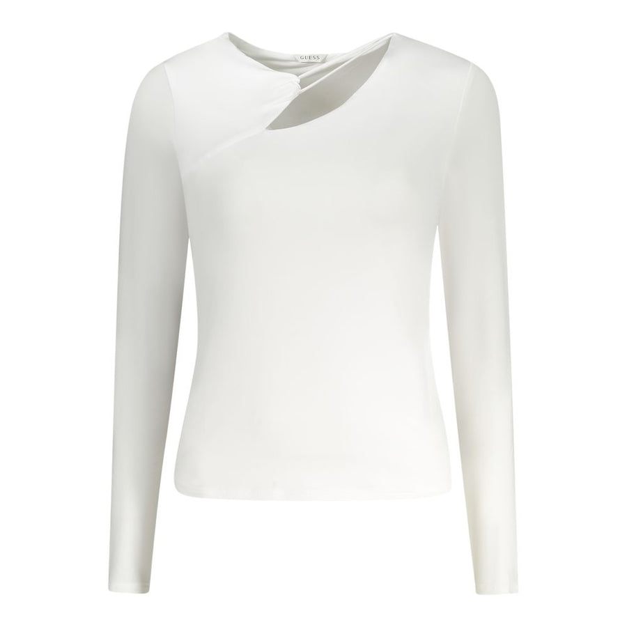 White Polyester Women T-Shirt