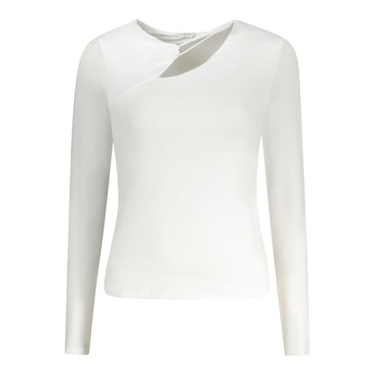White Polyester Women T-Shirt