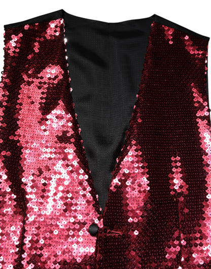 Red Sequined Dress Formal Men Waistcoat Vest