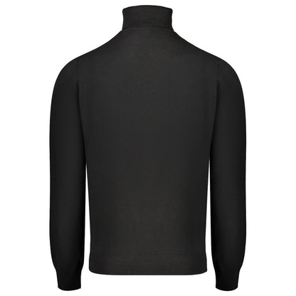 Black Wool Mens Sweater Turtleneck