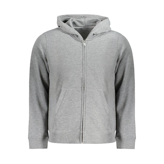 Gray Recycled Polyester Men Hoodie