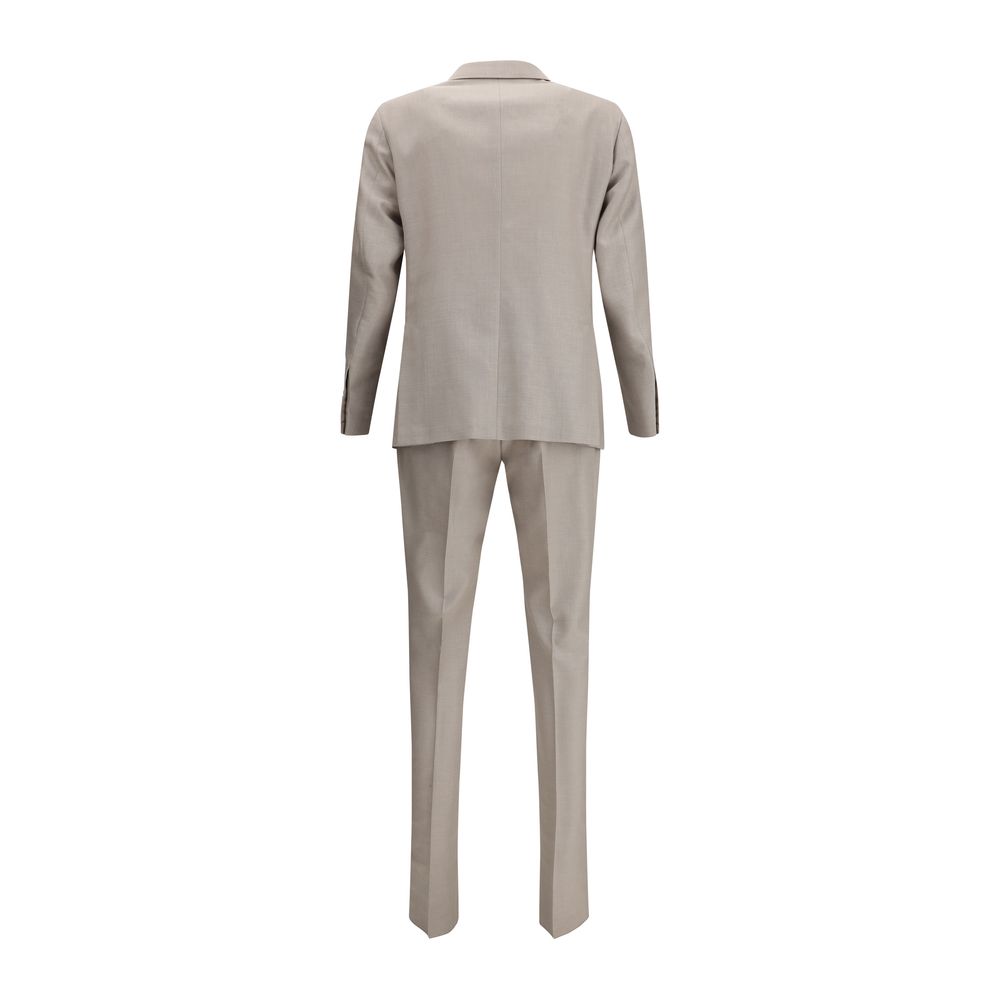 Beige Fleece Wool Two-Piece Suit