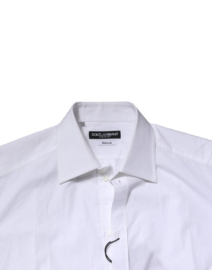 White Cotton GOLD Long Sleeves Formal Shirt