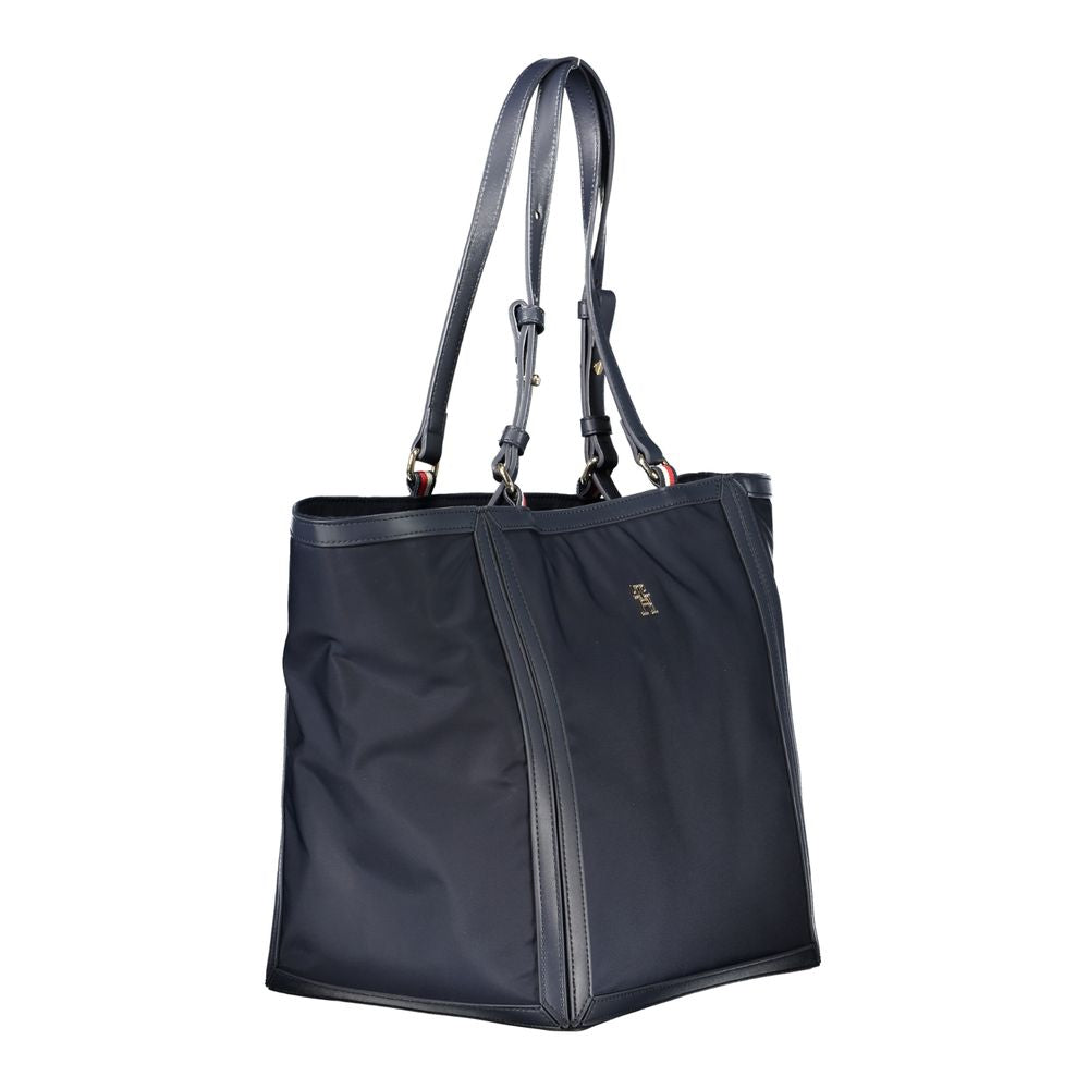 Blue Polyester Women Handbag