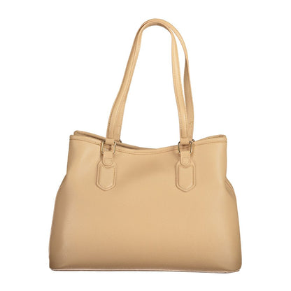 Beige Polyethylene Women Handbag